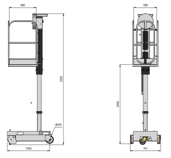 Technische specificaties AXOLIFT MANULIFT 200